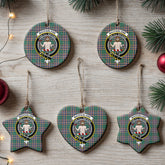 MacFarlane Hunting Ancient Tartan Crest Christmas Ceramic Ornament